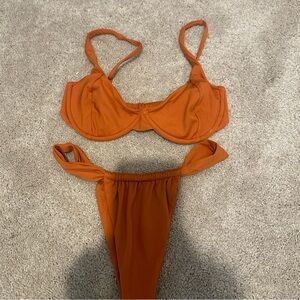 LAHANA swim burnt orange swim bikini set. Size small